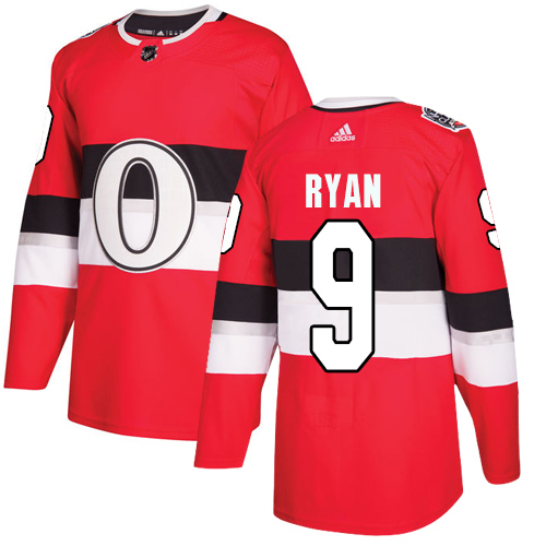 Adidas Senators #9 Bobby Ryan Red Authentic 100 Classic Stitched NHL Jersey - Click Image to Close